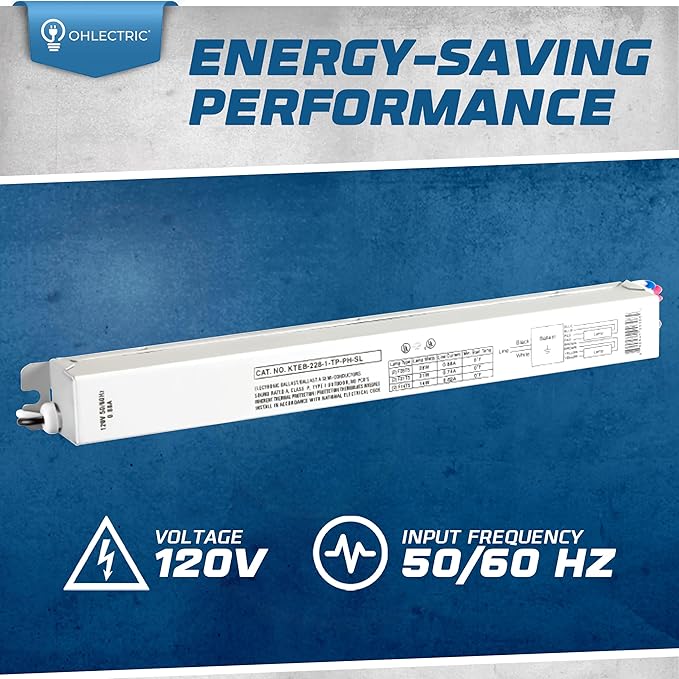 OHLECTRIC (2 Pack Replacement for Keystone KTEB-228-1-TP-PH-SL/B Electronic 2 Lamps T5 Ballast | 120V with Normal Power Factor | Preheat Start |9 Inch Case for Versatile Applications