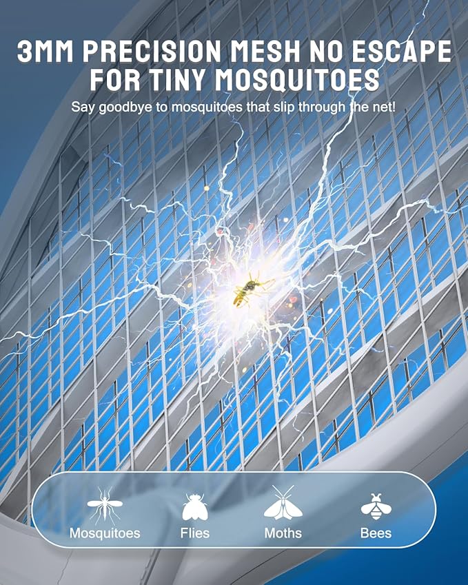 Electric Fly Swatter, 3800V Handheld Bug Zapper Racket, Type-C Rechargeable, Mosquito Zapper for Indoor Outdoor, 3-Layer Safety Mesh, Easy to Use, Lightweight (Basic 2 Pack)