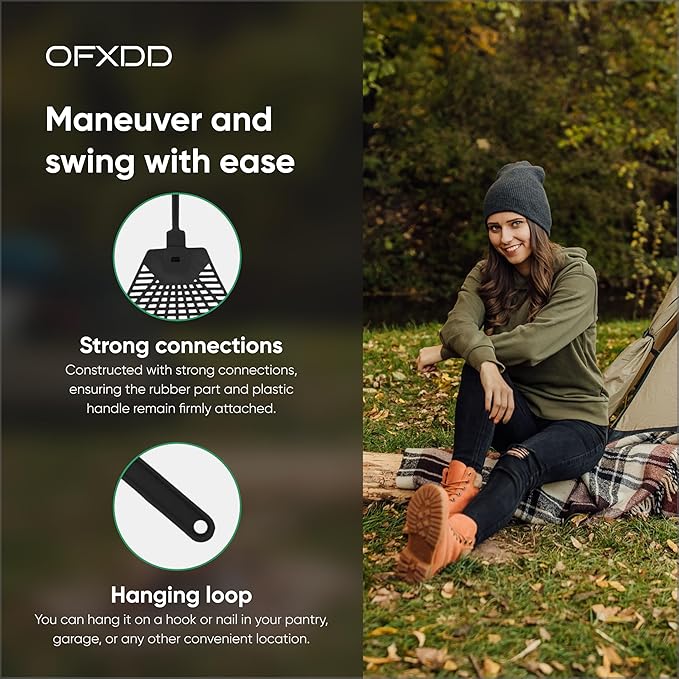 Rubber Fly Swatter, Long Fly Swatter pack, Fly Swatter Heavy Duty (10 Pcs, Black)