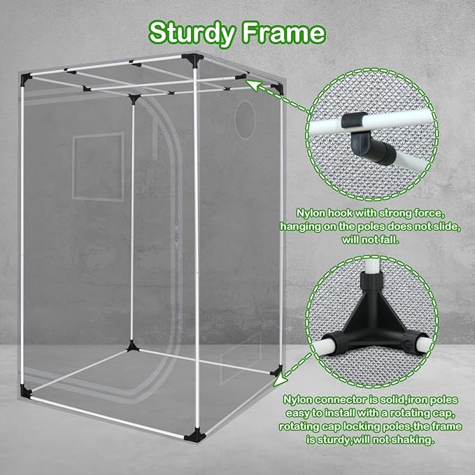 Grow Tent 36"x36"x72" 600D Mylar Hydroponic High Reflective Grow Tents for Indoor Plant Growing 3x3
