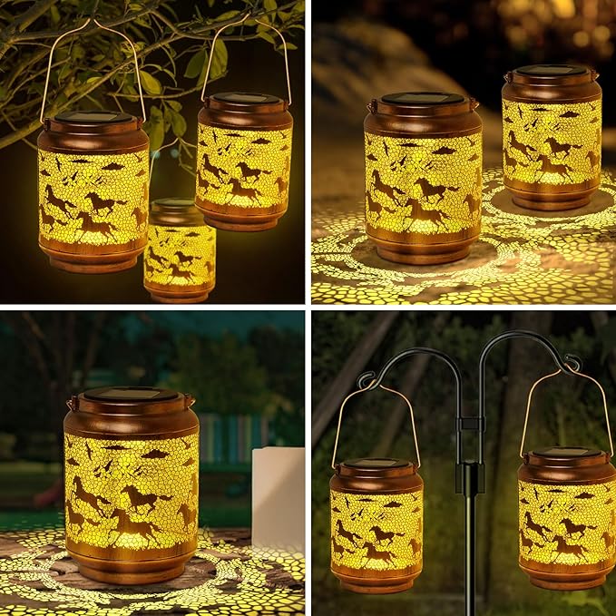 Horse Gifts for Mom/Grandma/Women/Sister,Garden Gift ,Solar Lanterns Outside Clearance,Porch Yard Decorations Outdoor,Mother Day Gift SOutdoor