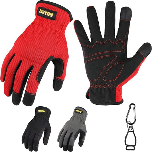 High Performance Work Gloves For Men(3 Pairs Pack), High Dexterity Touch Screen For Multipurpose,Excellent Grip (Medium)