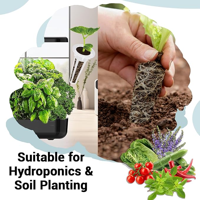 Assorted Seed Pods for All Hydroponics Growing Systems, 8 Pods with 600+ Seeds of Romaine, Basil, Cherry Tomato, Cucumber, Cayenne Pepper and Lavender