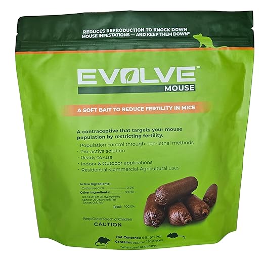 Evolve Mouse Birth Control Soft Bait Sausages – 6 lbs | Not a Poison, Eco-Conscious, Long-Term Population Management