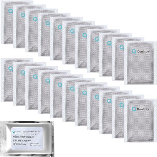 Qualirey 22 Pack Mosquito Attractant Lure in Bulk, Bait Refill for Bug Zapper Compatible with All Mosquito Trap Enhances Catch Rates Safe Non Toxic Long Lasting Bait for Home Garden Indoor Outdoor