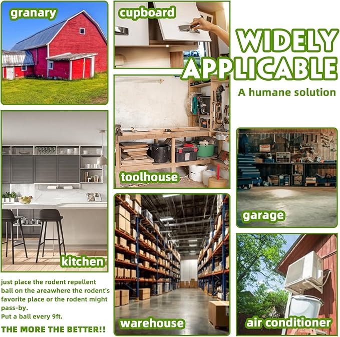 Rodent Repellent with Peppermint Oil – Mouse & Squirrel Deterrent for Car Engines, Garage, Attic – Rat/Mole/Mice Repellent – Indoor Outdoor Use – Alternative to Mouse Trap & Moth Balls.(24 Pack)