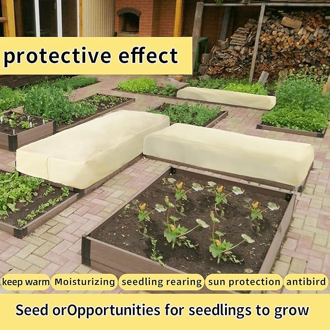 Rectangular Plant Protection Blanket, Winter Outdoor Garden Frost Protection, 2 Pieces, 78.7 x 39.3 x 17.7 Inches