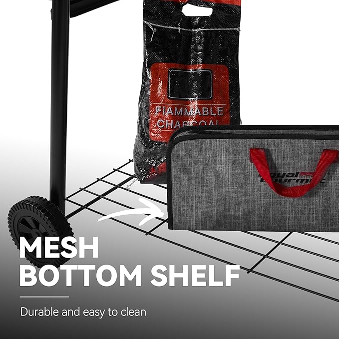 Royal Gourmet CC1830SC Charcoal Grill Offset Smoker with Cover, 811 Square Inches, Black, Outdoor Camping