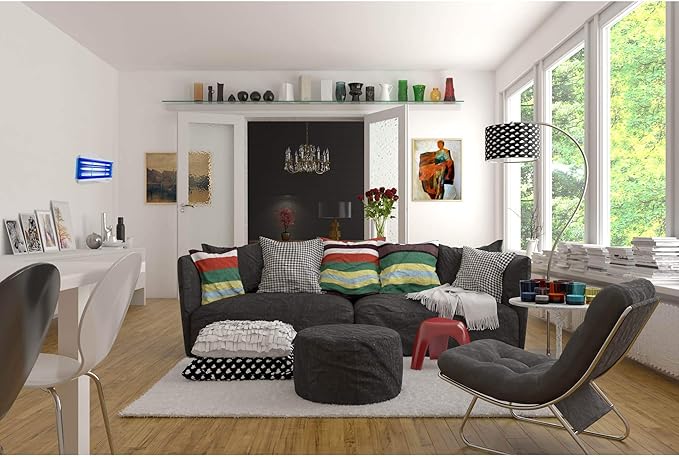 Awoco LED 15W 100V-240V Wall Mount Sticky Fly Trap Lamp with 3 LED UV Lights for Capturing Flies, Mosquitoes, Moths and Flying Insects (Fly Trap)