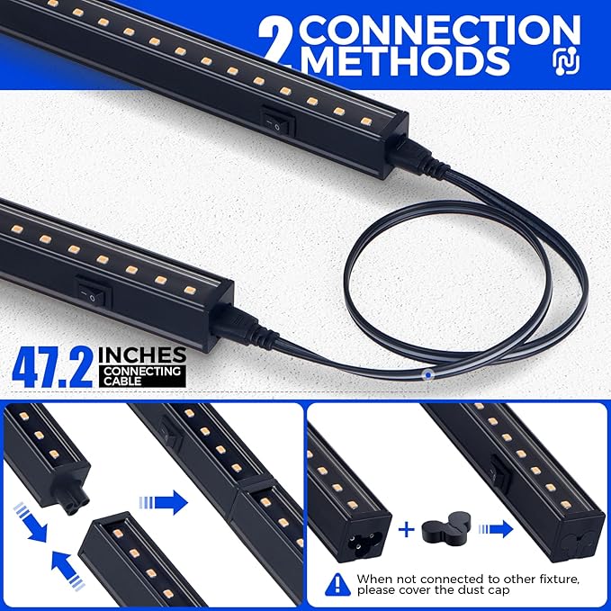 Barrina T5 Grow Lights for Indoor Plants, 4FT 160W (8 X 20W) Plant Grow Lights Indoor with Magnetic Bar, Linkable Plant Growing Lamps with Black Cover, Plug and Play, Yellow, 8 Packs