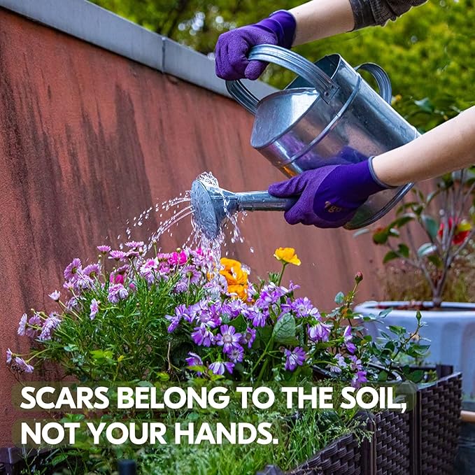 Vgo... 3 Pairs Women’s Gardening Gloves - Non-Slip Nitrile Coated, Breathable for Outdoor, DIY, Ranch, Camping(RB6013)