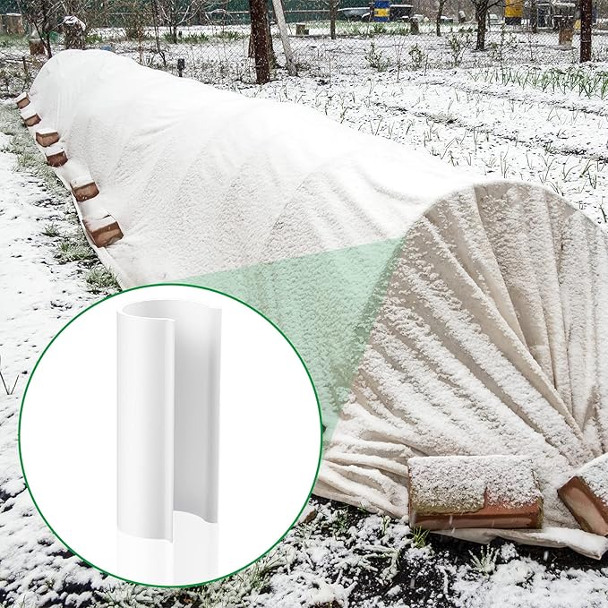 Jetec 128 Pieces PVC Pipe Clips Covers 2.4 Inches Long Greenhouse Clamps for Netting for Greenhouses Garden Shelters Bird Protection(for 3/4 Inch PVC Pipe,White)