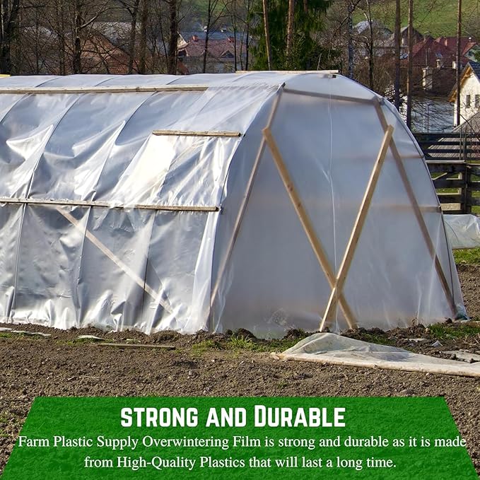 Farm Plastic Supply - 6 Mil White Plastic Sheeting - Overwintering Film, 6 Mil White Plastic Film, Greenhouse Plastic, Durable Plastic Sheeting (16' x 125')