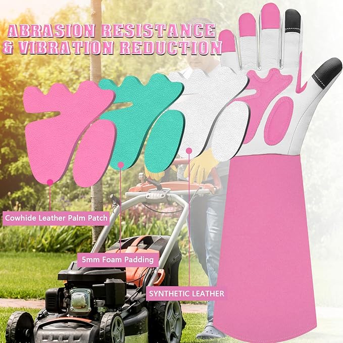 Long-Gardening-Gloves for Women/Men - Thorn Proof Rose Pruning Gloves Heavy Duty Gauntlet-M