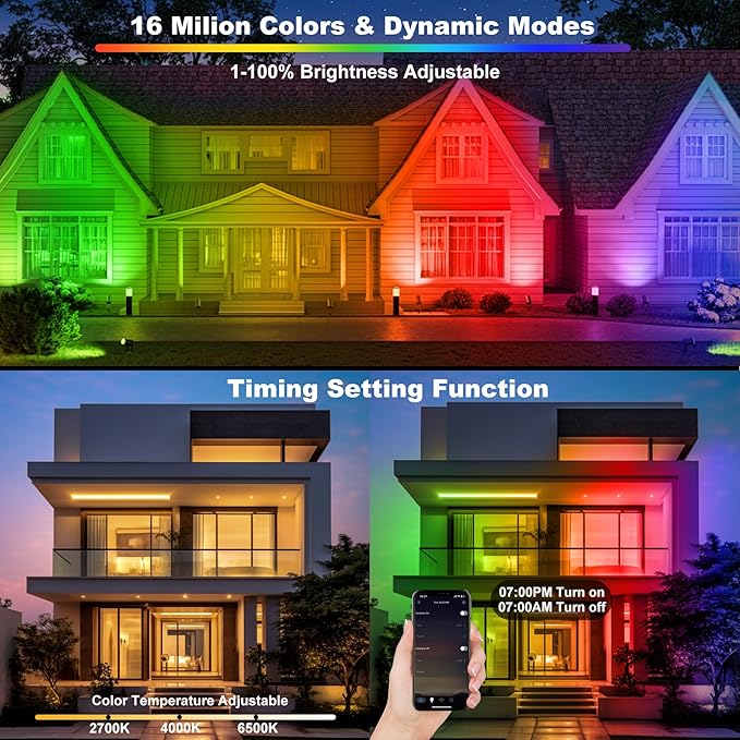 T-SUN RGBCW Wall Washer Lights 2 Pack 50W Stage Wash Light Bar Smart APP & Remote Control Music Sync Memory Timing Color Changing Wash Light for Stage Birthday Party Wedding Outdoor Indoor