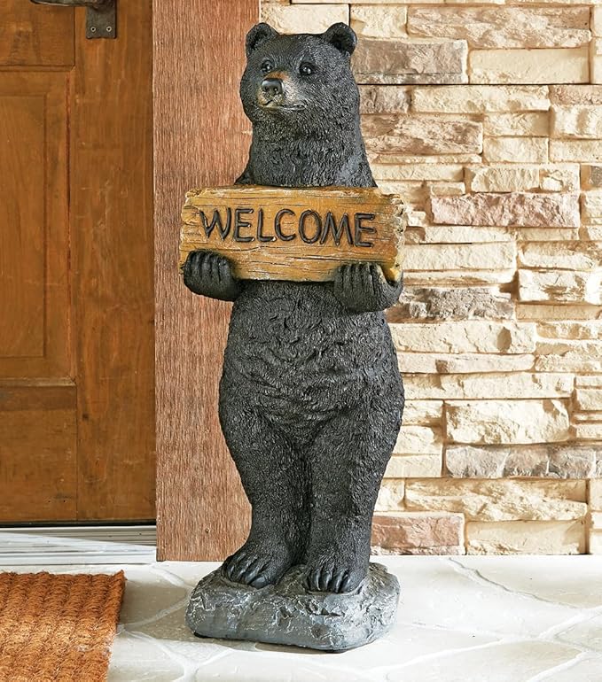 BLACK FOREST DECOR Welcome Home Bear Sculpture