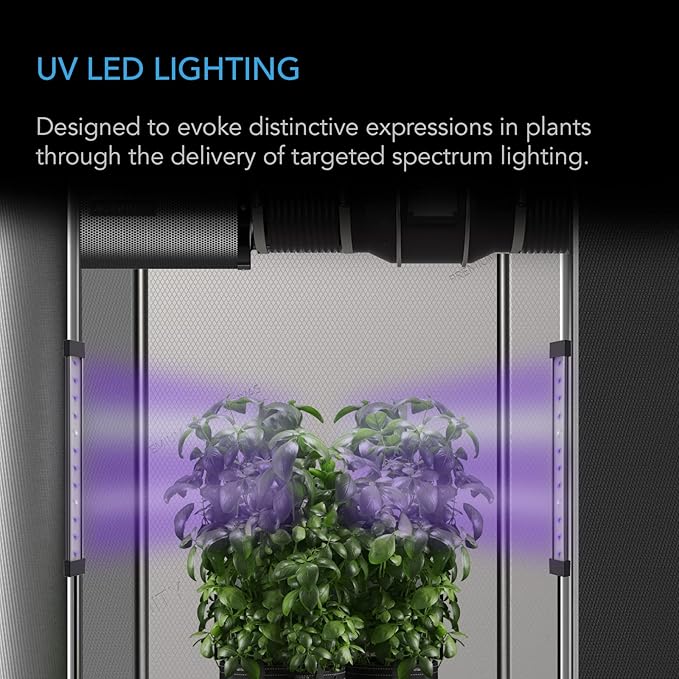 AC Infinity IONBEAM U4, Targeted Spectrum UV LED Grow Light Bars 11”, 4-Bar Lighting Kit with 365nm and 395nm Diodes, Digital Dimming Schedule Controller, for Indoor Plants, Grow Tents, Greenhouses