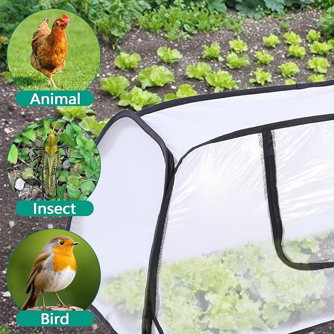 Garden Rows Accelerator Plants Cover,Garden Covers for Raised Beds,Freeze Protection Greenhouse Cover for Raised Garden Beds Protecting Seedlings Fruits Vegetable Rows (White)