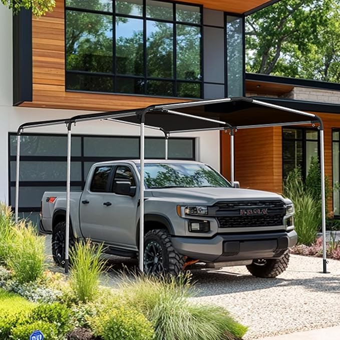 1 3/8'' Canopy Fittings for 6 Leg Carport Frame Parts, Black Canopy Pipe Fittings with Eye Bolts, Carport Frame Kit Low Peak Connectors with 156 Degree Angle(15Pcs)