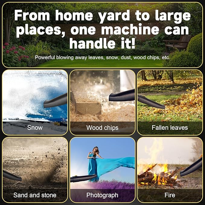 Leaf Blower Cordless with Shoulder Strap, Electric Leaf Blower with 5.2Ah Battery & Charger, Digital Display, Handheld Blower for Lawn Care, Yard, Blowing Leaves, Dust, Snow, Gifts for Men