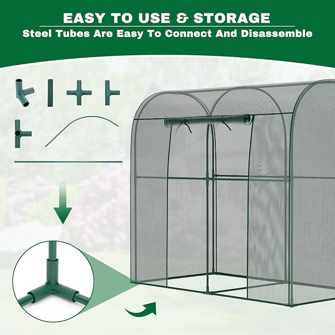 Crop Cages for Garden Plant, 6.6x3.3x6 Ft Plant Protection Netting Tent with Zippered Door, Raised Bed Cover, Garden Bed Cover with Frame, Wind-Resistant Plant Cages for Outdoor Plants