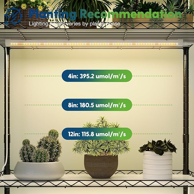 FREELICHT T8 Grow Lights for Indoor Plants, 2FT Full Spectrum, 180W(6 x 30W), 4 Installation Methods, 5000K Linkable LED Grow Light Strips for Plant Shelf Greenhouse Succulent Seeding, 6 Pack