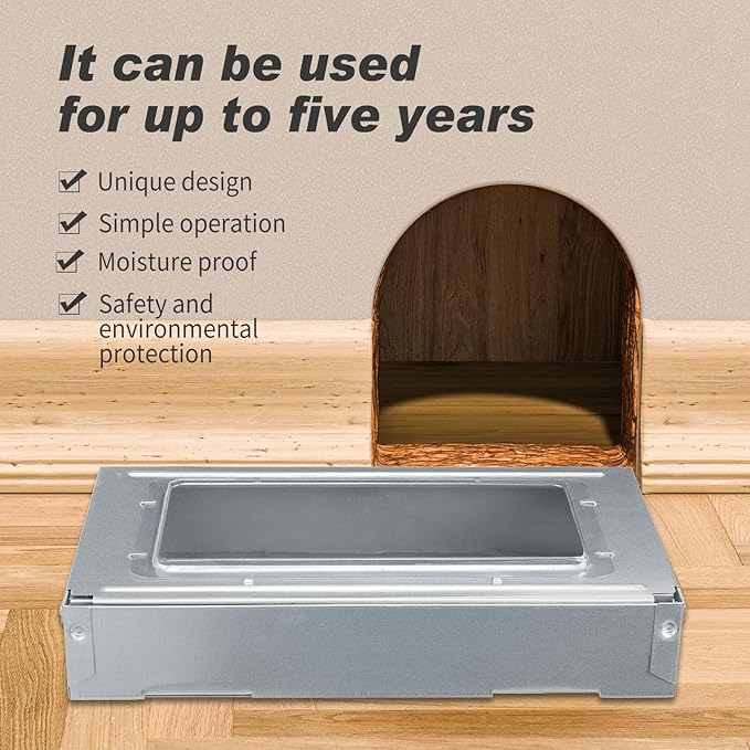 Qualirey 6 Pack Multi Catch Mice Trap Clear Top Humanized Mouse Trap Rodent for Indoor Outdoor Rat Control Pet and Security (Silver Color)