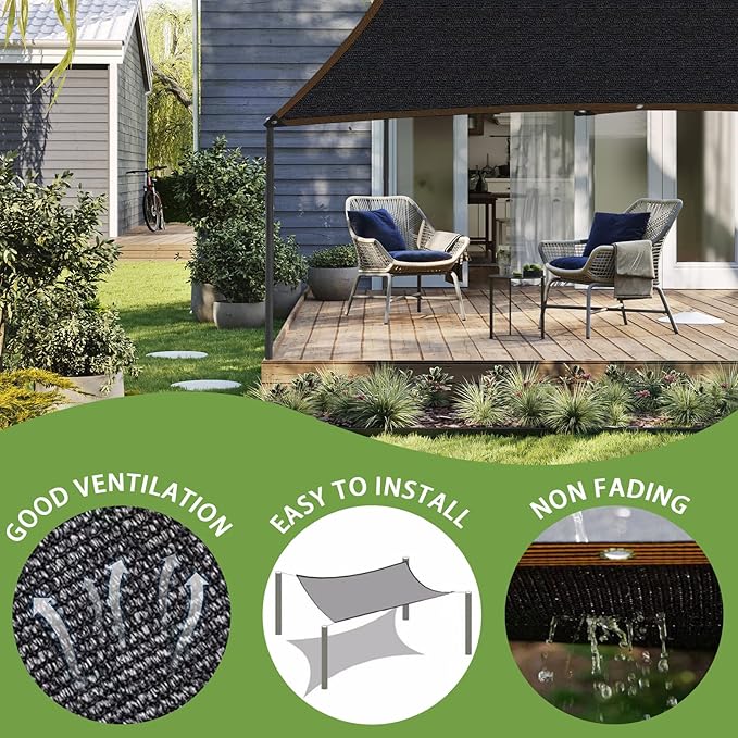 DGSL 30% Shade Cloth Garden Shade Mesh Net with Grommets - 10Ft x 20Ft Sun Shade Cover for Pergola, Patio Plants, Greenhouse, Chicken Coop, Outdoor