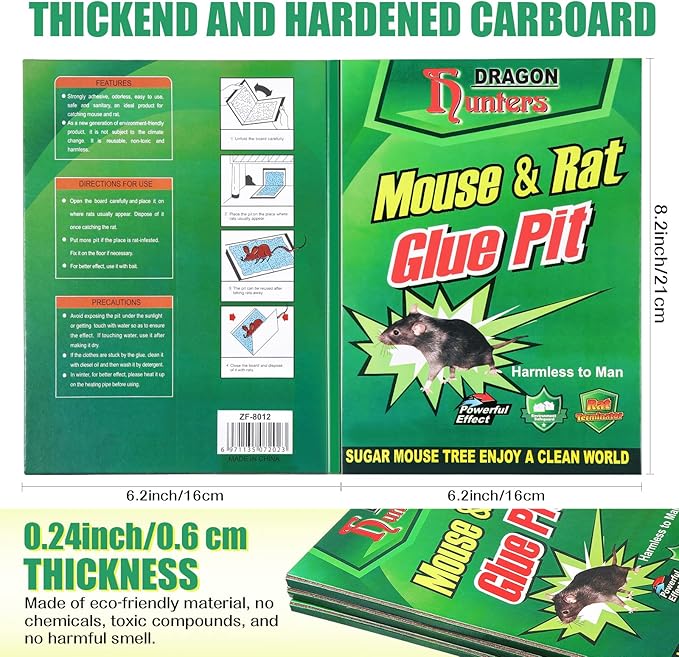 48 Pack Mouse Glue Traps Large Size Mouse Traps Sticky Pad with Enhanced Stickiness Pest Rat Sticky Traps Board for Rodent Cockroach and Other Insects House Indoor Outdoor