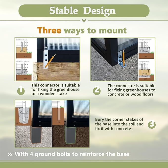 6x12 FT Greenhouses for Outdoors,Heavy Duty Polycarbonate Greenhouse,Lockable Walk-in Green House Sunroom w/ Roof Vent,Aluminum Hot House for Garden Plants Backyard Patio,Black