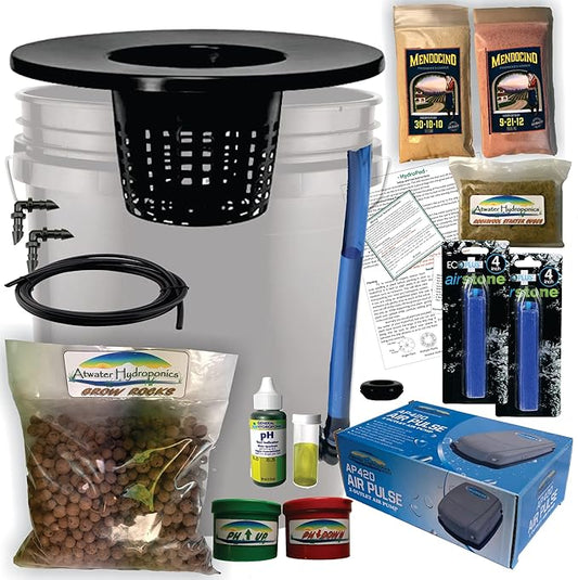 The Atwater HydroPod - DIY Add Your Own Bucket KIT - DWC Deep Water Culture Hydroponic Garden System - Bubble Bucket - with Nutrients and pH Kit - Bucket Not Included