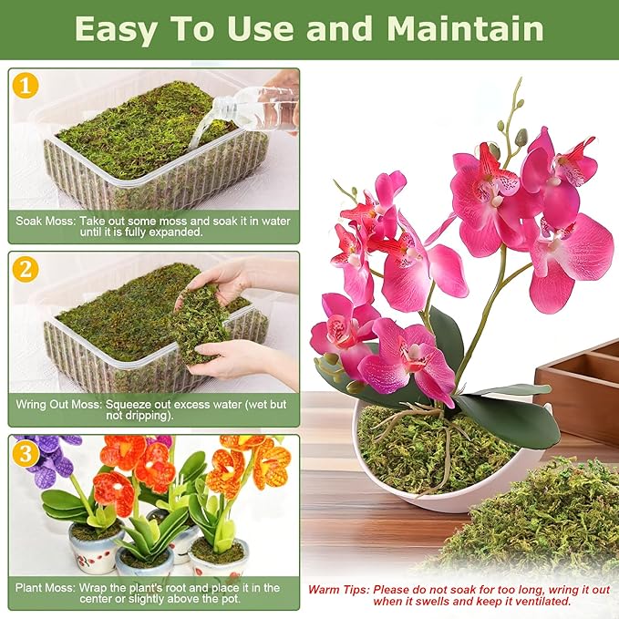 Legigo 2.6LBS Premium Forest Moss for Plants, 50 QT Natural Green Sphagnum Moss for Potted Plants, Dried Orchid Moss Potting Mix, Soft Real Moss Decorative for Houseplants Orchids Succulents Reptiles