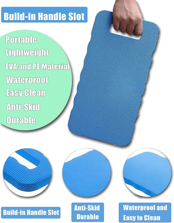 YWSHF 4 PCS Garden Kneeling Pad,Knee Mat Waterproof Foam Knee Pads for Gardening,Cleaning,Baby Bath,Yoga,Praying and Exercise 15.745'' x 7.09'' x 0.79'' Blue