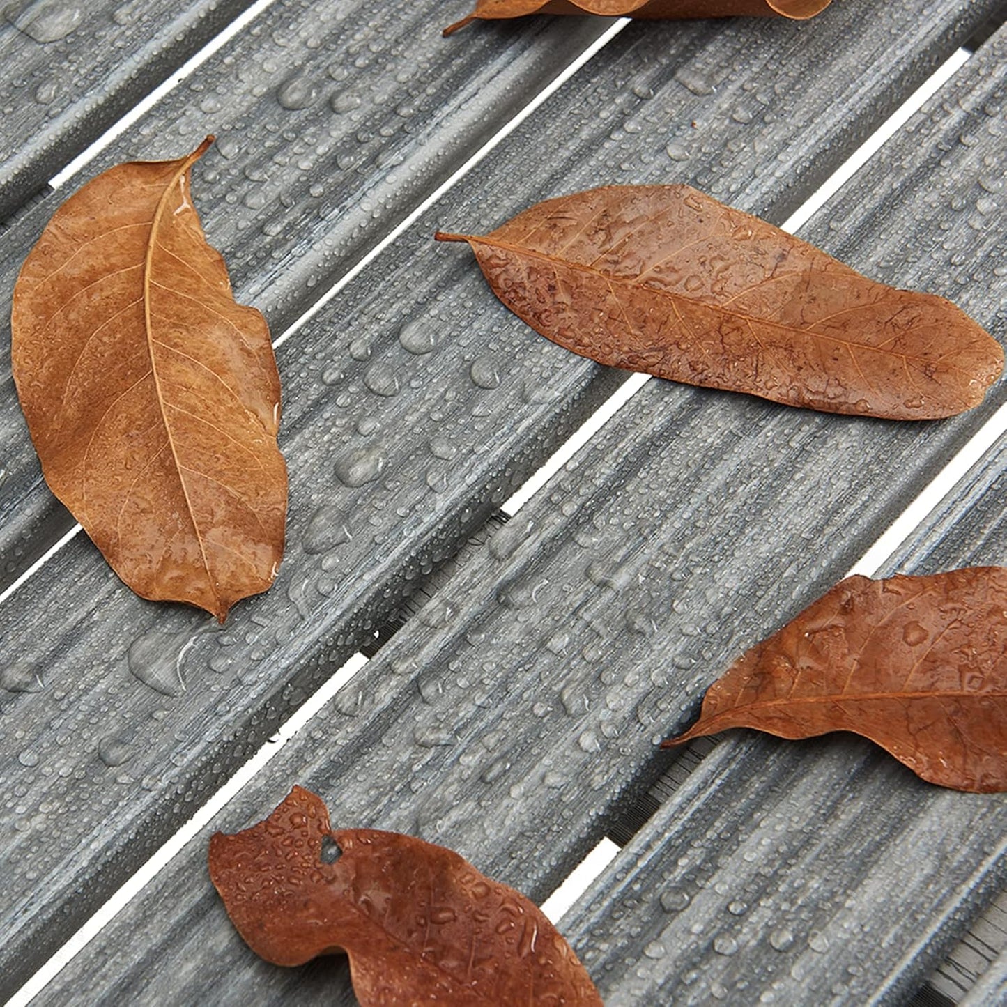 Outdoor Bench, 3-Person Garden Bench, Poly Lumber Patio Bench for Outdoors, Porch, and Park (Grey)