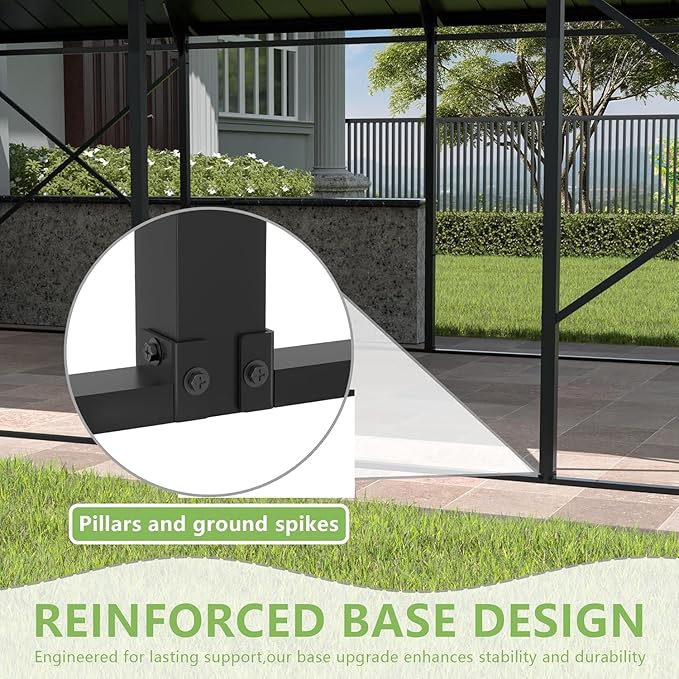 12X22FT Metal Carport Outdoor Carport Canopy Heavy Galvanized Garage Car Shelter with Enhanced Base and Roof, Duty Garage Shelter for Cars Boats Pickups Trucks