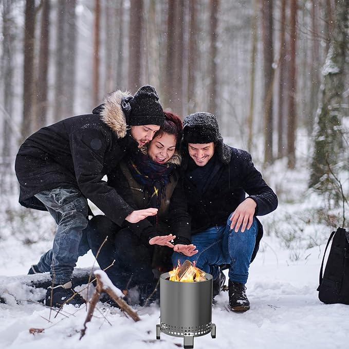 KEESHA 2PCS Pellet Adapter for Solo Stove Lite Fire Pit Dual Fuel Wood and Pellet Converter Prevents Pellet Dropping, Extends Burn Time Stainless Steel, 2mm Thickness (Dia:3.66 in)