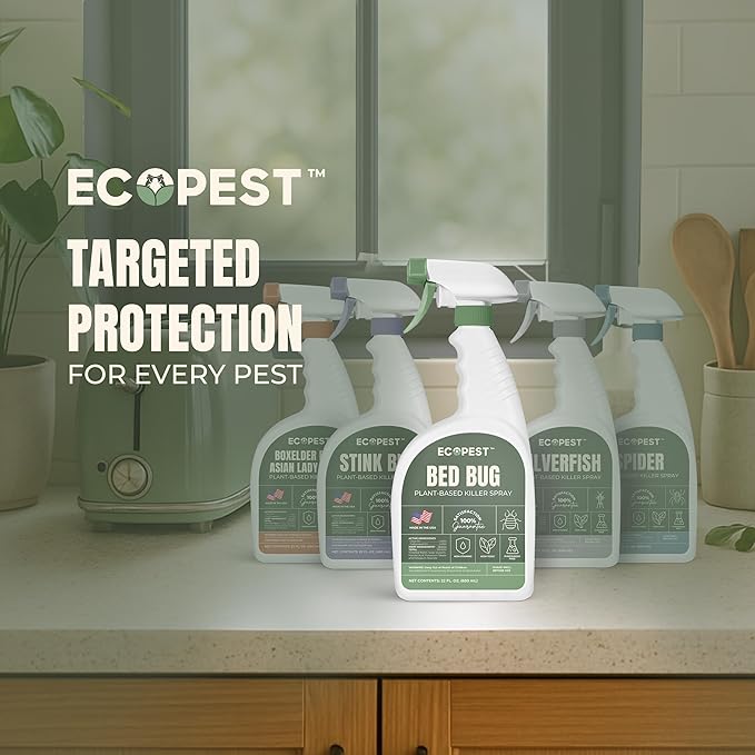 Bed Bug Spray – Natural, Plant-Based Killer for Indoor Pest Control | Home Bedbug Spray and Repellent | Made with Clove Oil, Safe for Use Around Children and Pets (128 oz)