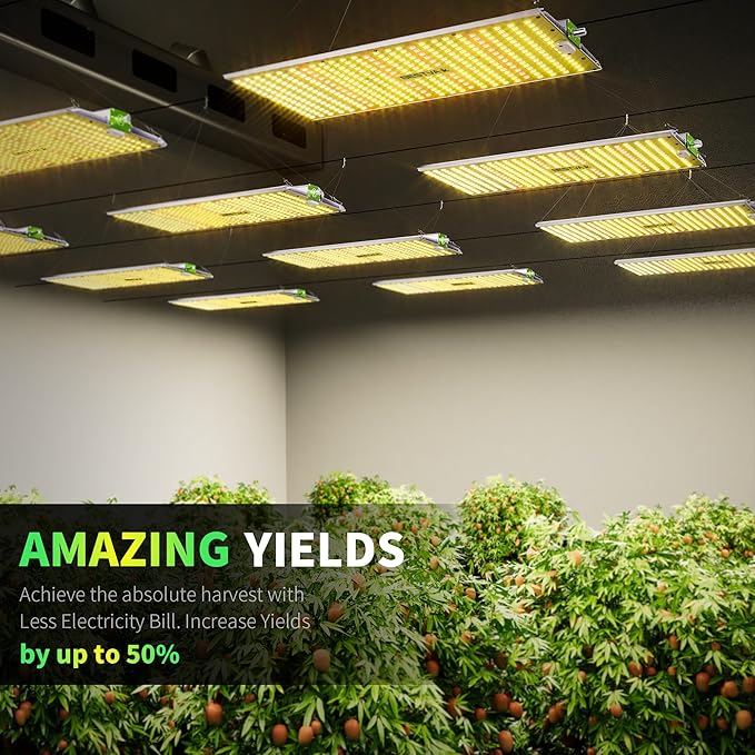 BESTVA 2025 Upgraded BP1000 LED Grow Light with High Yield Diodes & Dimmable Full Spectrum Plant Light for Indoor Plants Seedling Veg and Bloom Grow Lamp for 3x3/2x2 Grow Tent