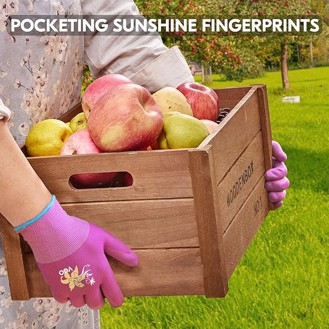 Vgo... 3 Pairs Women’s Gardening Gloves - Non-Slip Nitrile Coated, Breathable for Outdoor, DIY, Ranch, Camping(RB6013)