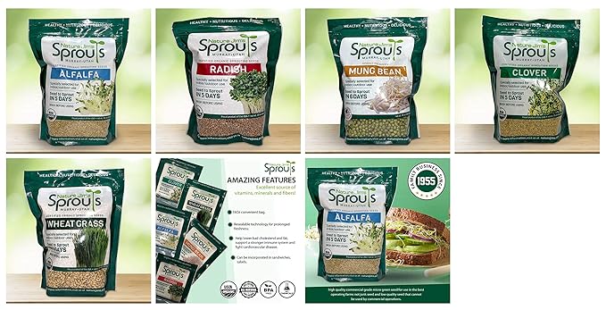Nature Jims Premium Mung Bean Sprouting Seeds – 16 Oz – NON GMO- Resealable Bag for Longer Freshness – Rich in Vitamins, Minerals, Fiber