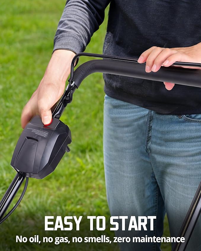 PowerSmart 40V 21" Cordless Lawn Mower, Up to 1/4 Acre, 2 x 40V 4.0Ah Batteries and a Charger Included, 6-Position Height Adjustment