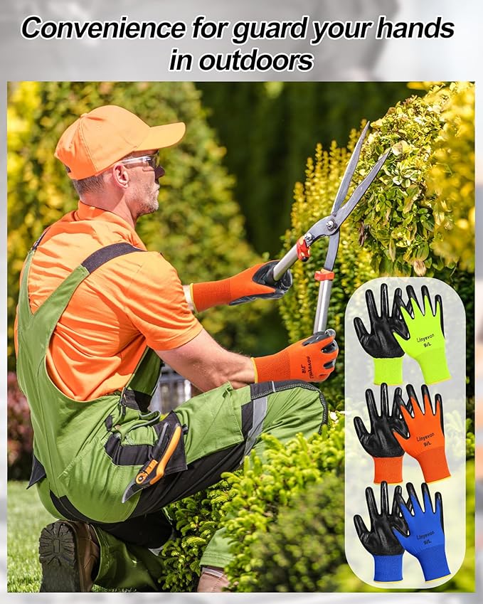 Maxcheck 54 Pairs PU Coated Gloves Bulk, Reusable Rubber Safety Gloves for Men Women Work Warehouse, Mechanic, Woodworking