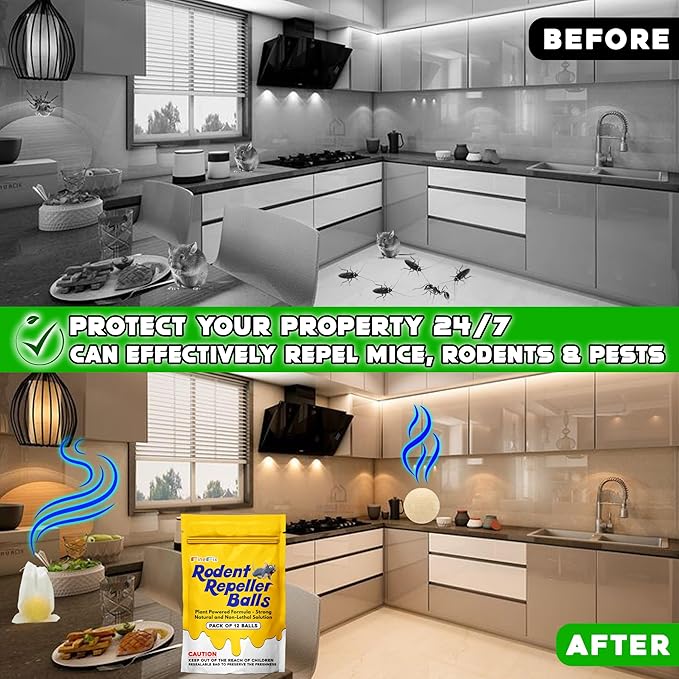 FINEFIX Moth Balls for Outdoor Use Rodents Pack of 12 Best Deterrent for Rats Mothballs Rat Repellent for Outside are Best Products to get rid of mice Permanently from Home Garage Barn Boat RVs etc