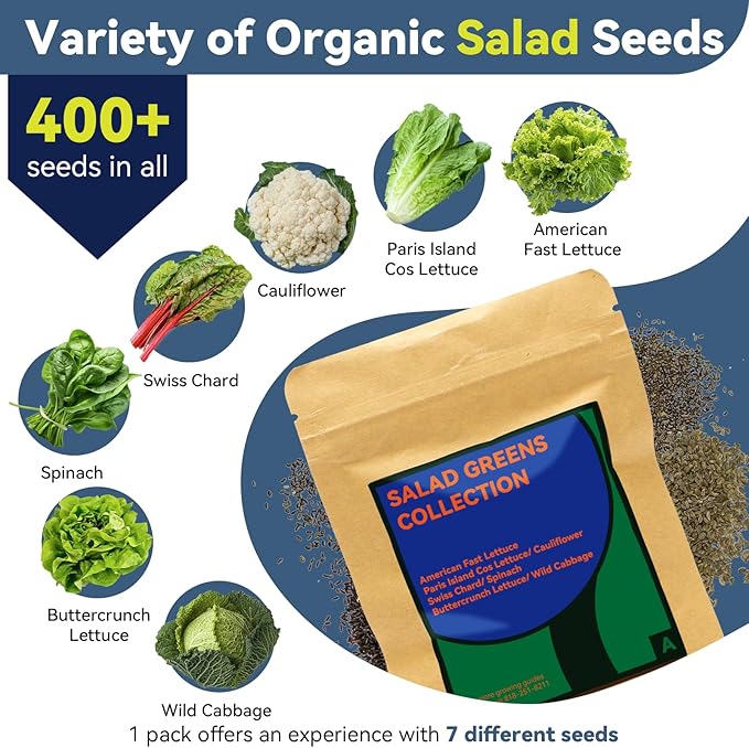 Mix Salad Seed Pods for Aerogarden, Ahopegarden, iDOO Hydroponics Growing System Indoor Herb Garden, 400+ Seeds(18-Pods)