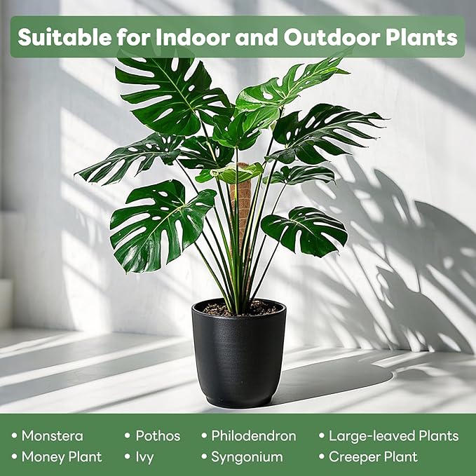 Moss Pole for Plants Indoor - 4 Pack Plant Poles for Climbing Plants to Grow Upright 16 inch Stackable Moss Sticks Coir Totem Pole Plant Support for Monstera Pothos Philodendrons Potted Plants