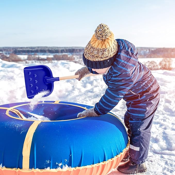 4 Pcs Kids Snow Shovel 30" Detachable Kids Digging Snow Shovel with Plastic Scoop & Wood Handle Portable Kids Shovels for Outdoor Yard Garden Activities Driveways Snow Removal Road Beach