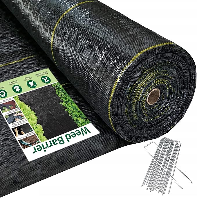 3ft x300ft Black Weed Barrier Landscape Premium Fabric-Heavy Duty Woven Ground Cloth with Superior Permeability Weed Control Convenient Design