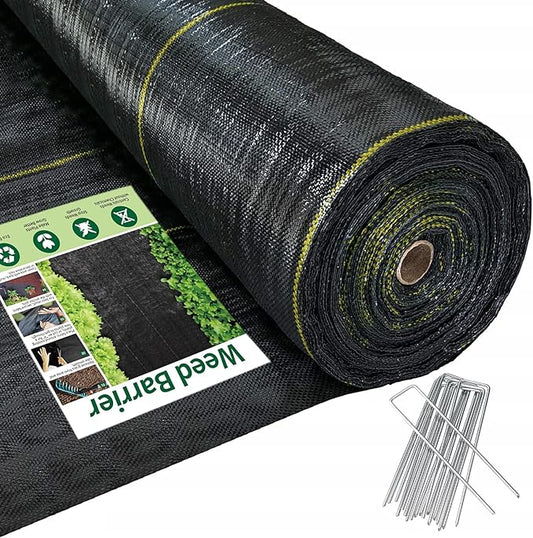 5ft x100ft Black Weed Barrier Landscape Premium Fabric-Heavy Duty Woven Ground Cloth with Superior Permeability Weed Control Convenient Design