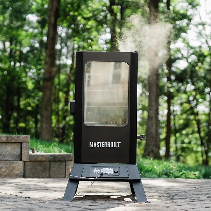 Masterbuilt®710 WiFi Digital Smoker, Vertical Design, 711 Cooking Sq. Inches, 4 Chrome Coated Smoking Racks, Wood Chip Loader, Electric Fuel Source to Plug in and Start Cooking, Black Model MB20070924