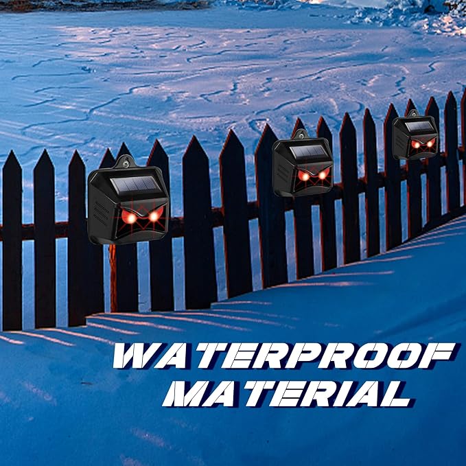 6 Pack Solar Animal Repellent, Predator Eyes Animal Deterrent Sentinels with Red LED Blinking Lights Drive Away Raccoon, Deer, Skunk, Cat, Coyote from Yard Farm and Chicken Coops